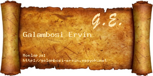 Galambosi Ervin névjegykártya