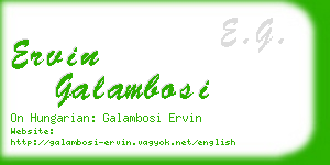 ervin galambosi business card